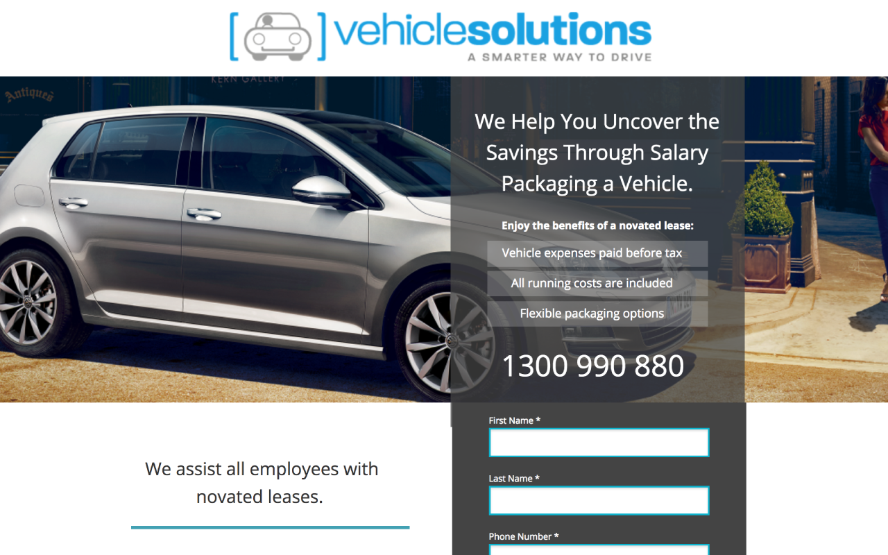 Vehicle Solutions Landing Page